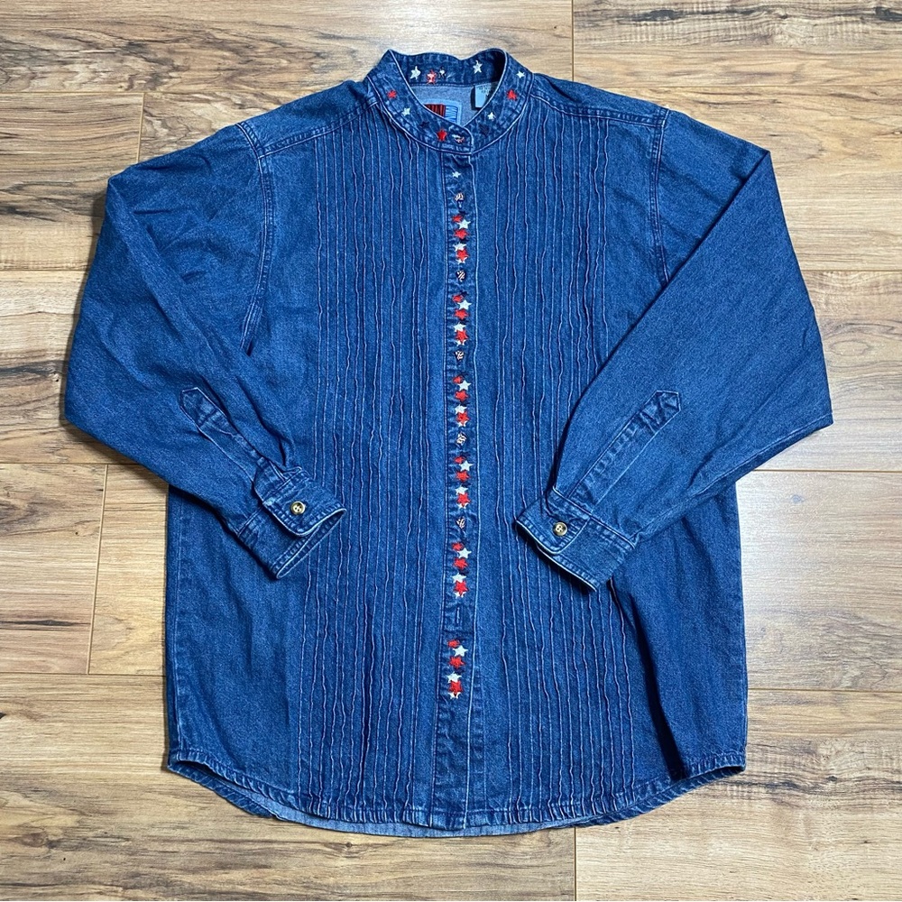 Women’s Vintage Sun Belt Denim Long Sleeve Button Up Shirt
